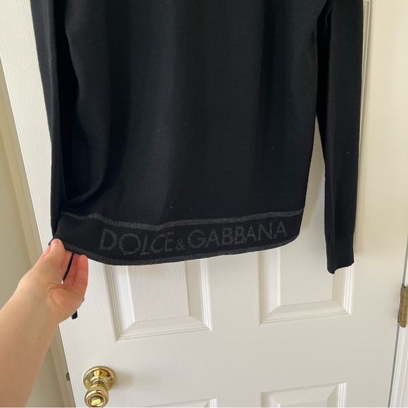 Dolce & Gabbana 100% Virgin Wool Black Zip-Up Cardigan, Size IT 50 / US XL - Picture 5 of 9